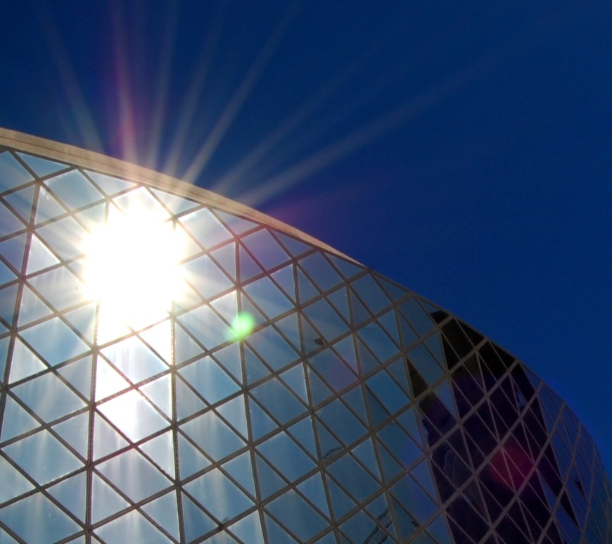 Figure 1. Researchers from the Brookhaven National Laboratory developed a scalable process to reduce glare on typically reflective glass surfaces.